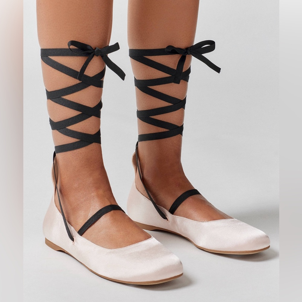 Urban Outfitters Karter Strappy Satin Ballet Flat